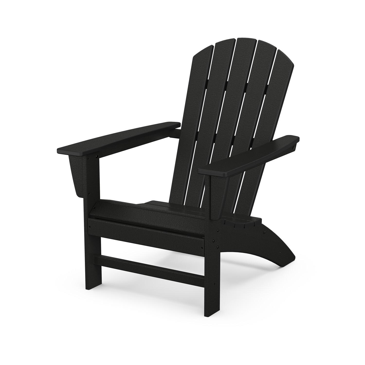 POLYWOOD PWS707-1-BL Nautical 5-Piece Adirondack Chair Conversation Set w/ Fire Pit Table - Adirondack Chair thumbnail