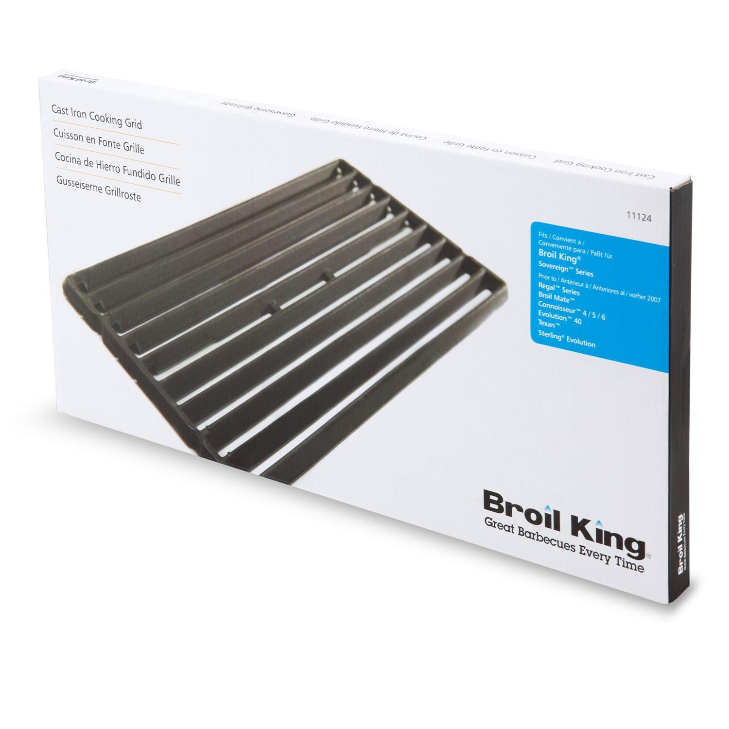 Broil King 11124 Cast Iron Cooking Grid for Sovereign Series - Packaging Box - Left Angle - White Background thumbnail