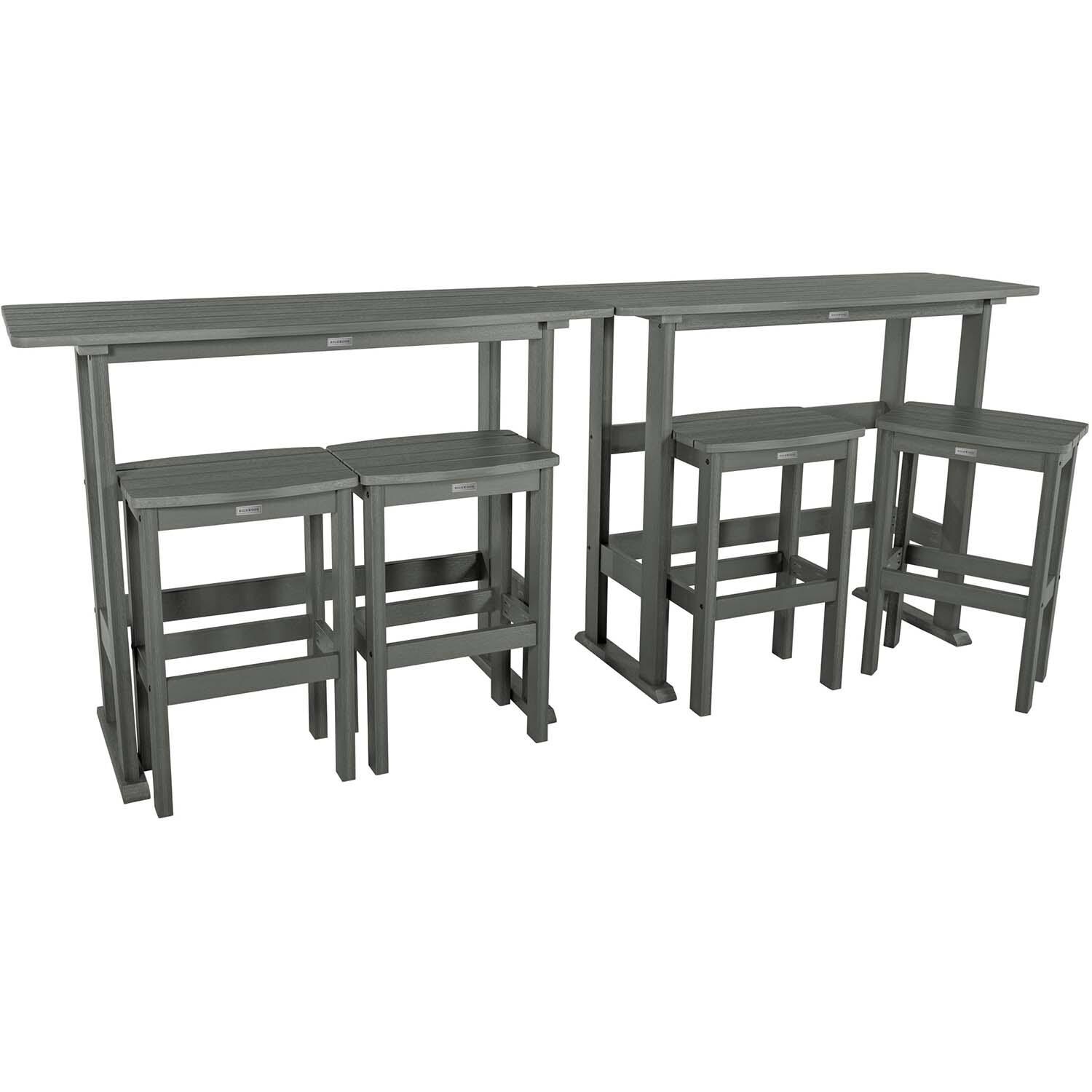 Hart Lane 6 Pc Recycled Plastic Bar Height Dining Set in Coastal Teak By Lakeview Outdoor Designs - White Background thumbnail
