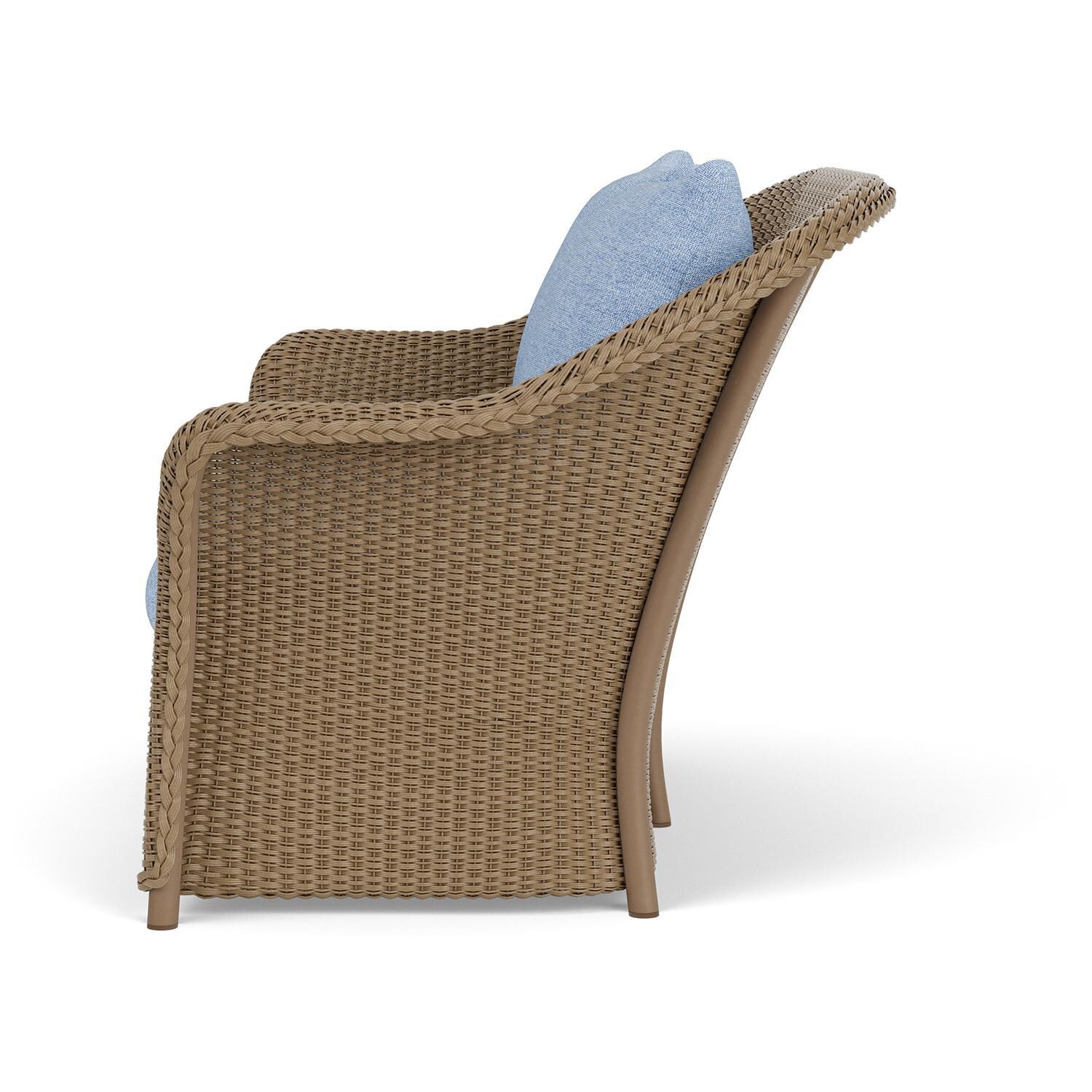 Lloyd Flanders Weekend Retreat Loveseat in Fawn Finish W/ Demo Skyway Fabric - Side thumbnail