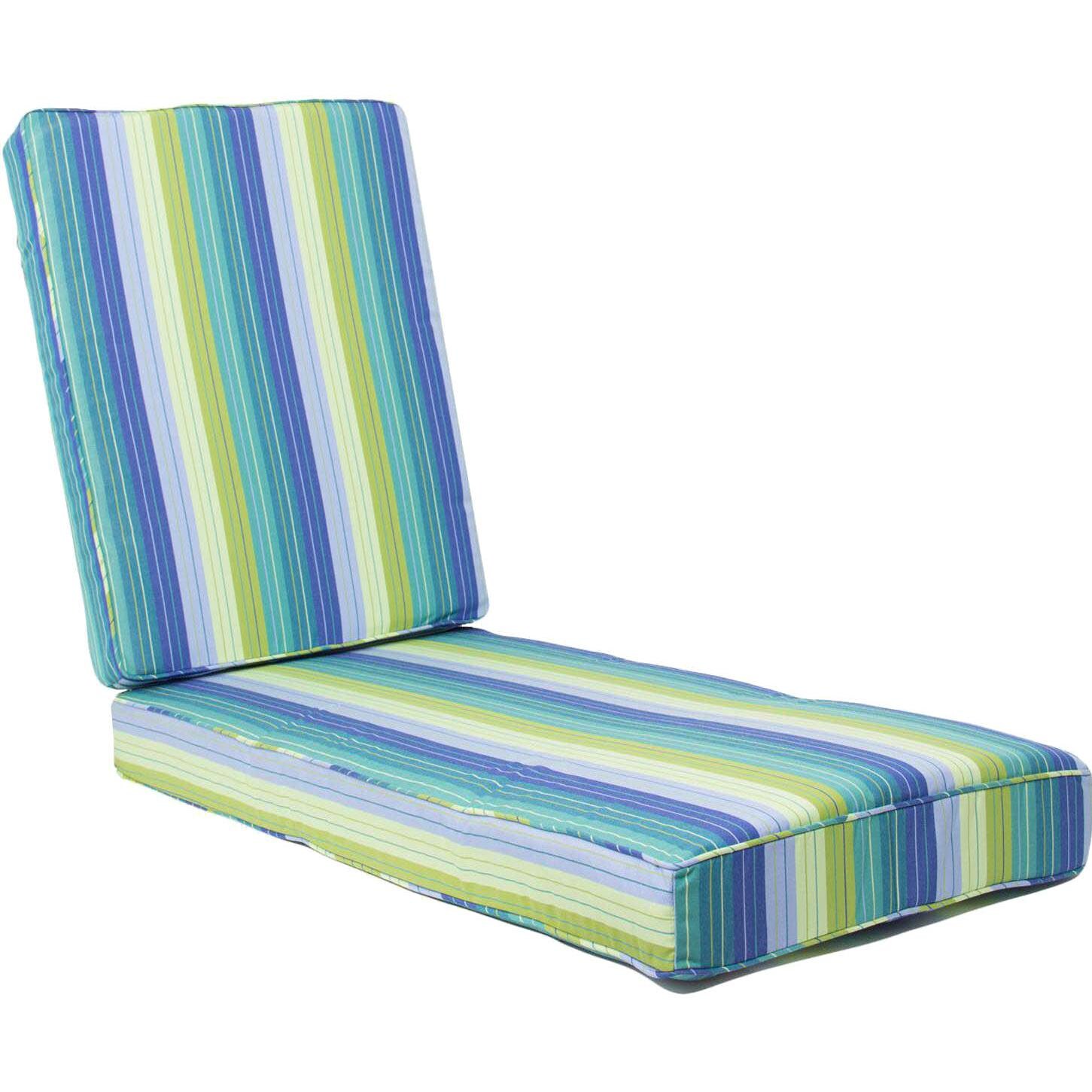 Extra Long Replacement Chaise Lounge Cushion With Piping - Seville Seaside thumbnail