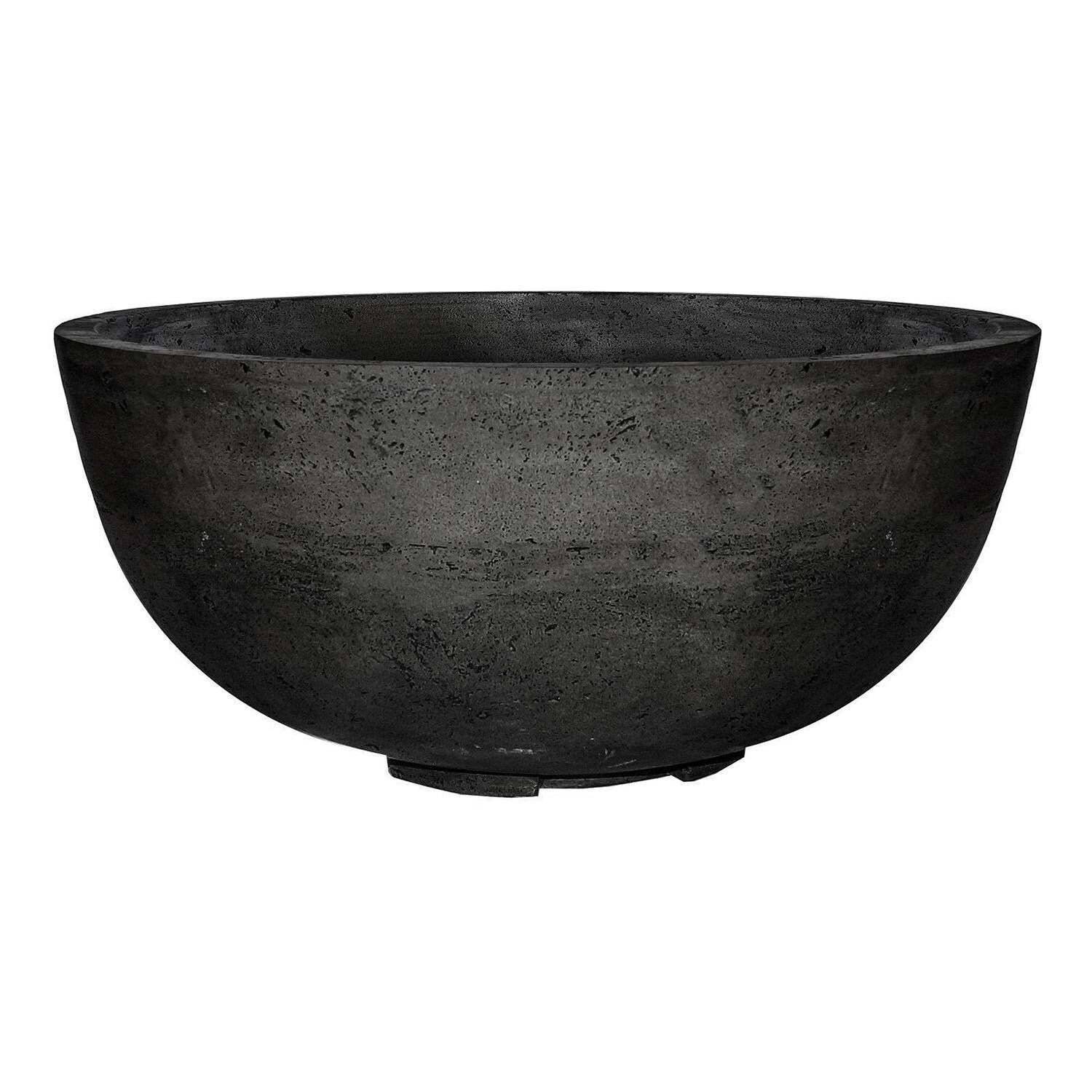 Moderno 1 39-in Round Glass Fiber Reinforced Concrete Natural Gas Fire Bowl in Ebony by Prism Hardscapes - White Background thumbnail
