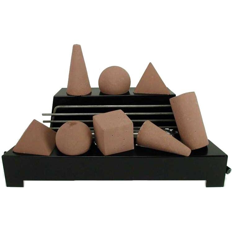 Rasmussen 24-Inch Adobe Red ALTERNA FireShape Set With Vent Free Propane Black Chassis Burner - Manual Safety Pilot