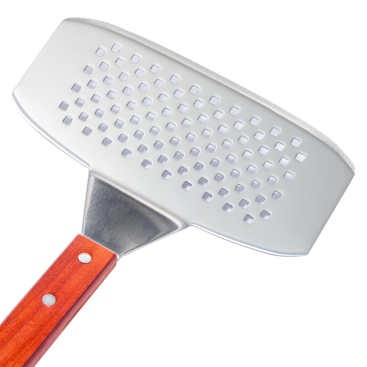 BBQGuys Signature BBQ-FSP BIG HEAD Fish Spatula - Larger Perforated Head - White Background thumbnail