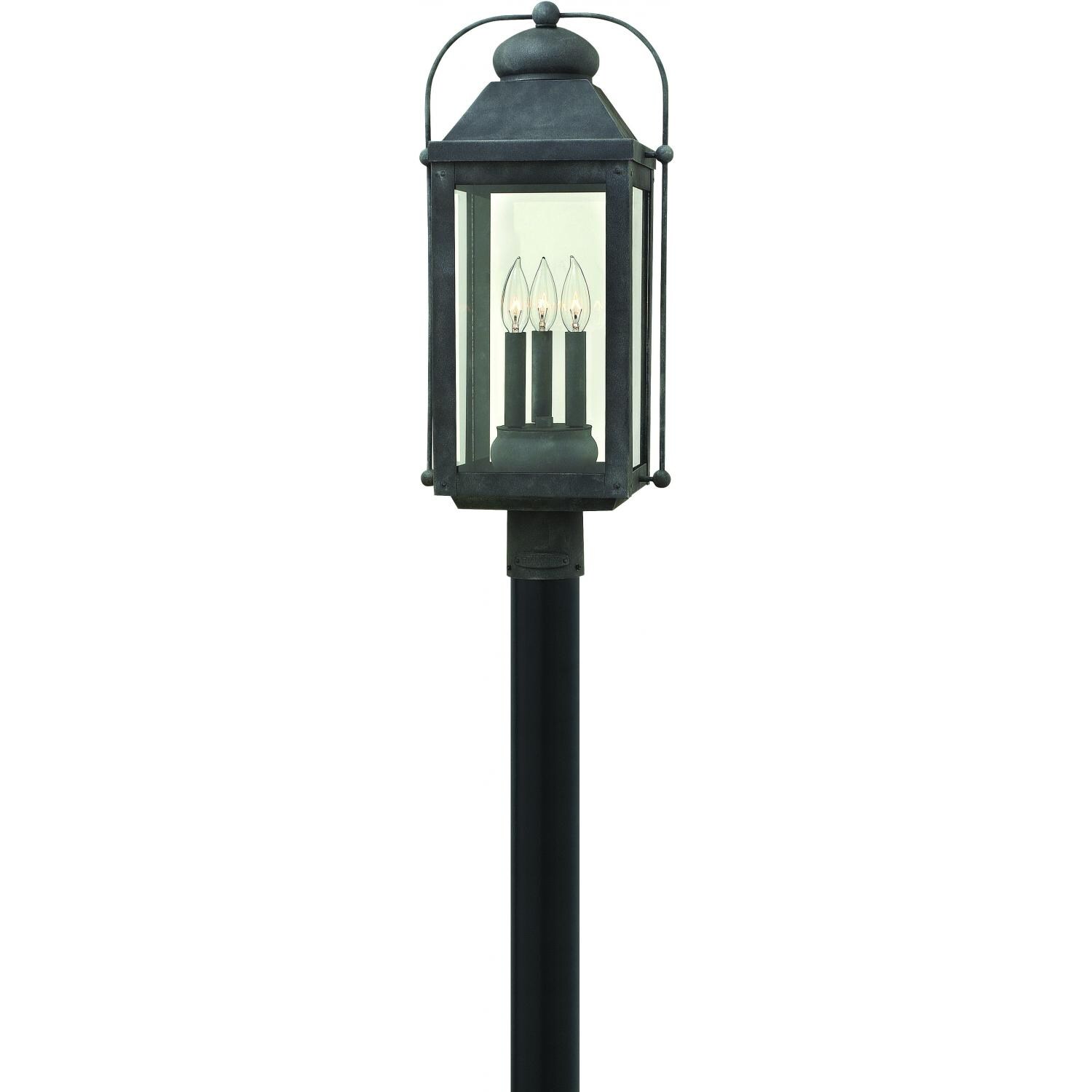 Hinkley Lighting Anchorage 1851DZ 60W Three Light Outdoor Post Light - Aged Zinc thumbnail