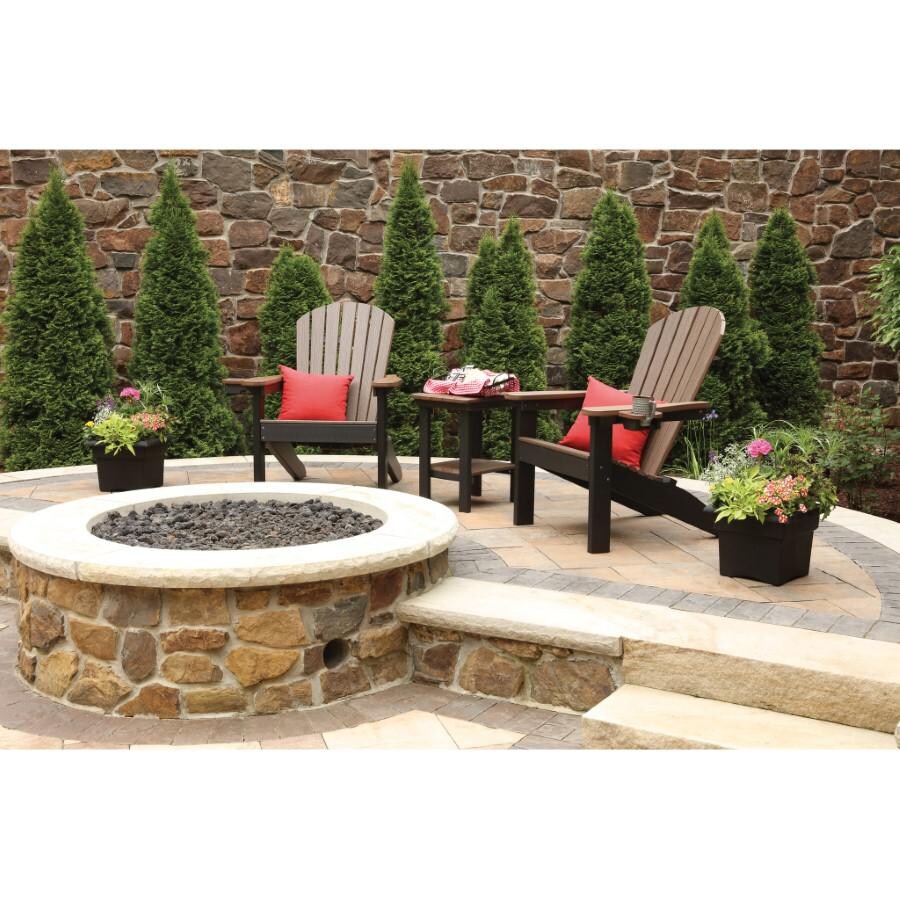 Berlin Gardens Rectangular End Table - Antique Mahogany on Coastal Gray - Lifestyle - Shown With Chairs (Not Included) thumbnail