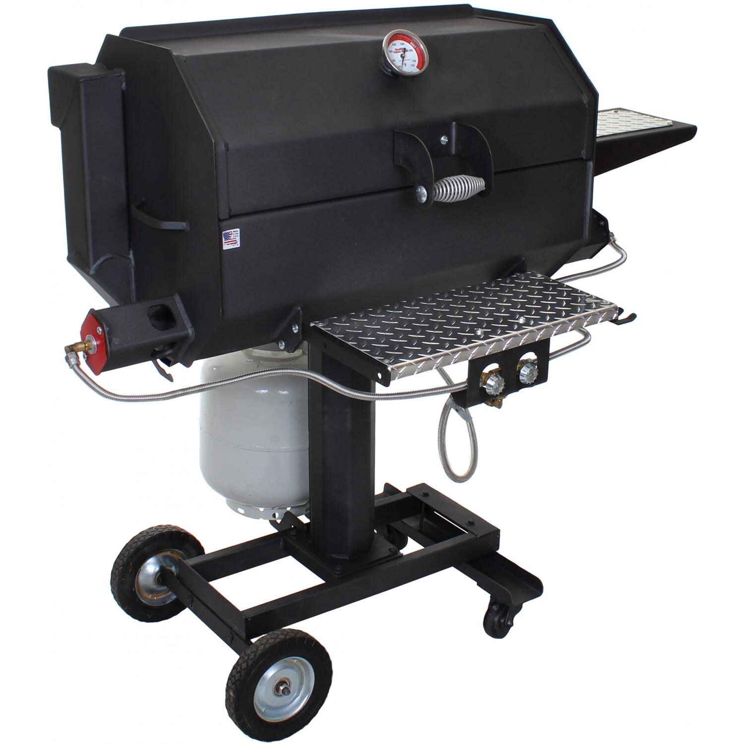 Smokin Cajun 30-Inch Propane Gas Grill On Cart - Side View (Propane Tank Not Included) thumbnail