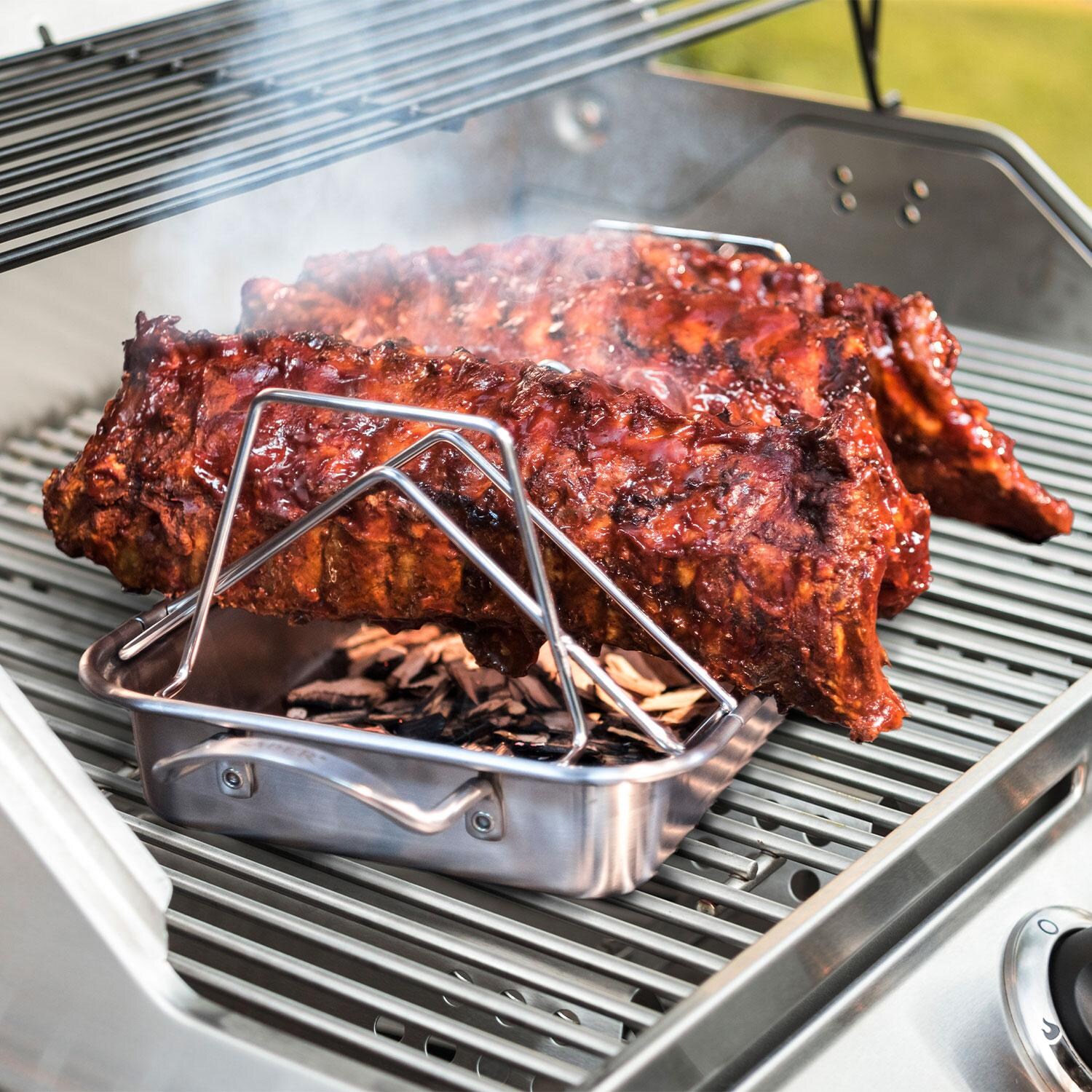 Charbroil 1944364R04 Grill+ Rib & Roast Rack - Ribs Roasting - Lifestyle thumbnail