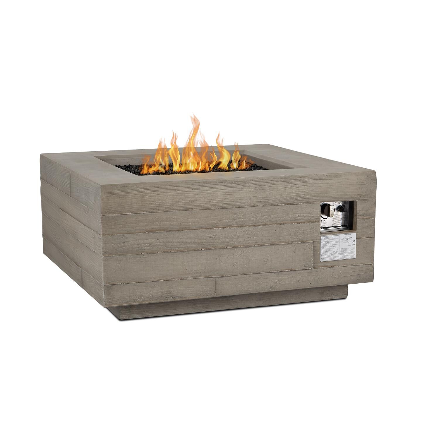 Board Form Gray Square Fire Table - Control Panel Open thumbnail