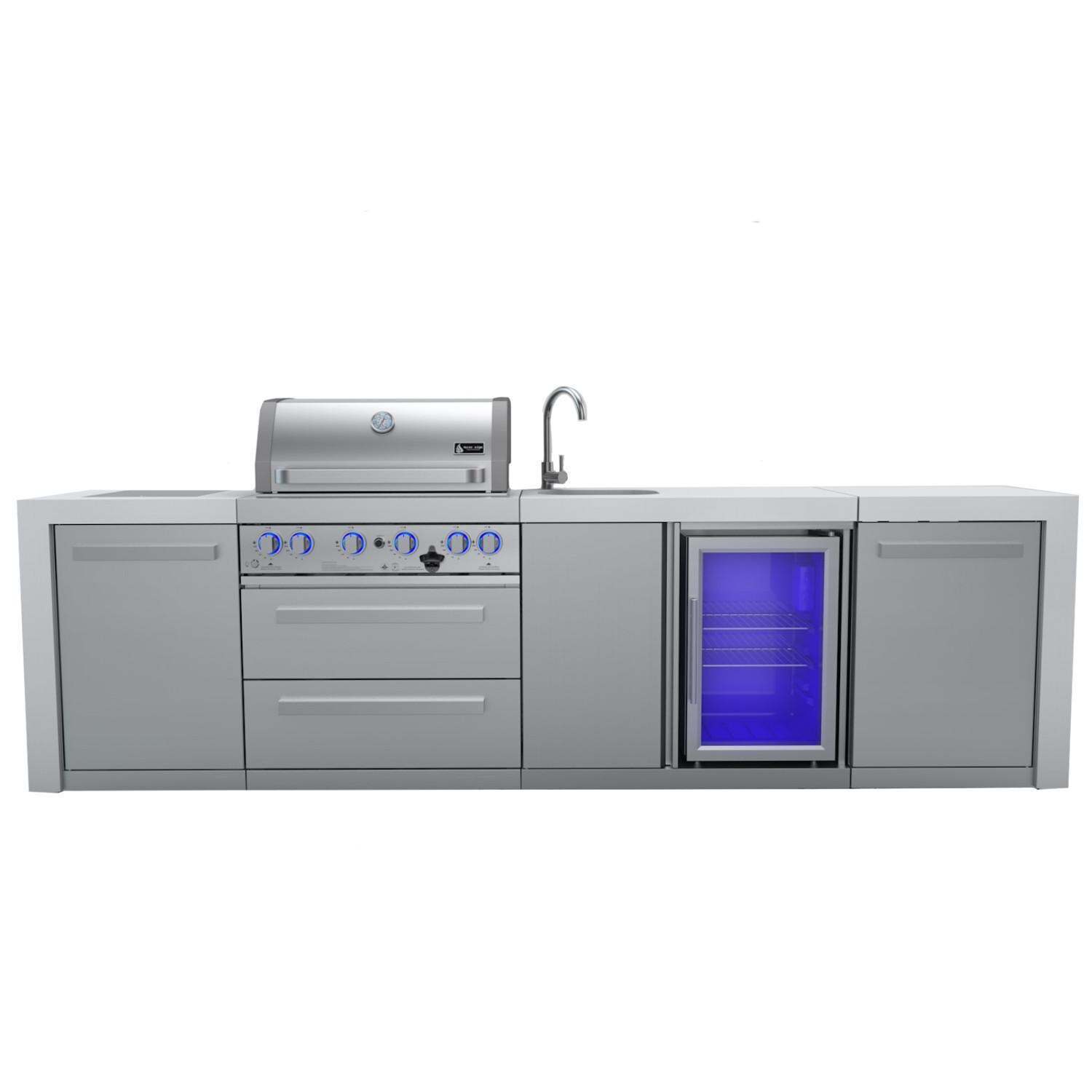 Mont Alpi - MAi400-DBEV - Mont Alpi 400 Deluxe Gas Island Grill W/ Beverage Center, Infrared Side Burner, and Rotisserie Kit - White Background thumbnail