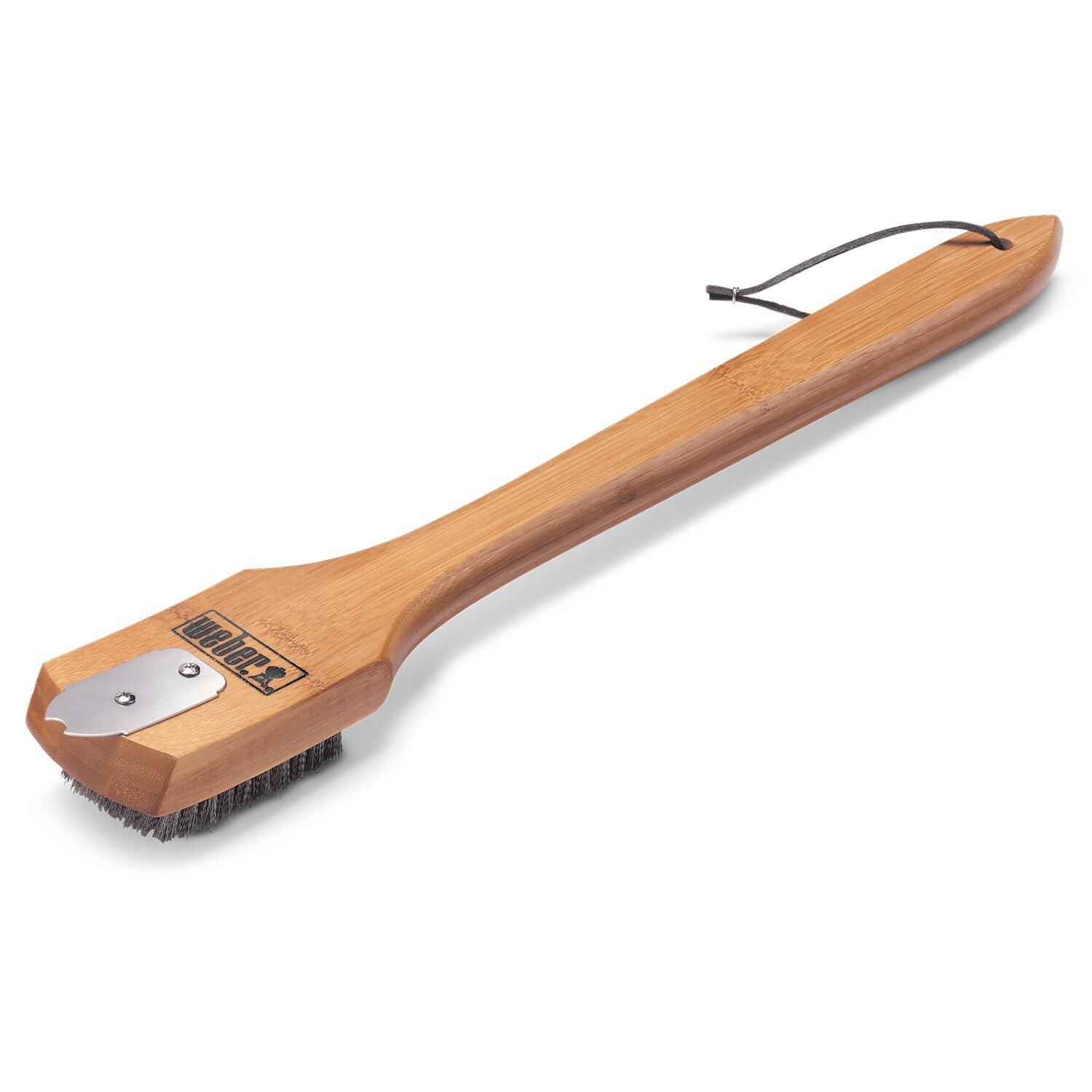 Weber 6464 18-Inch Bamboo Grill Brush - Grate Scraper -White Background thumbnail