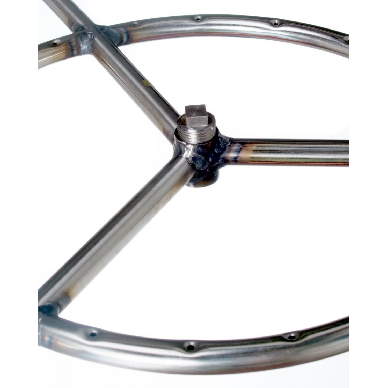 Alpine Flame 24 Inch Stainless Round Double Natural Gas Fire Pit