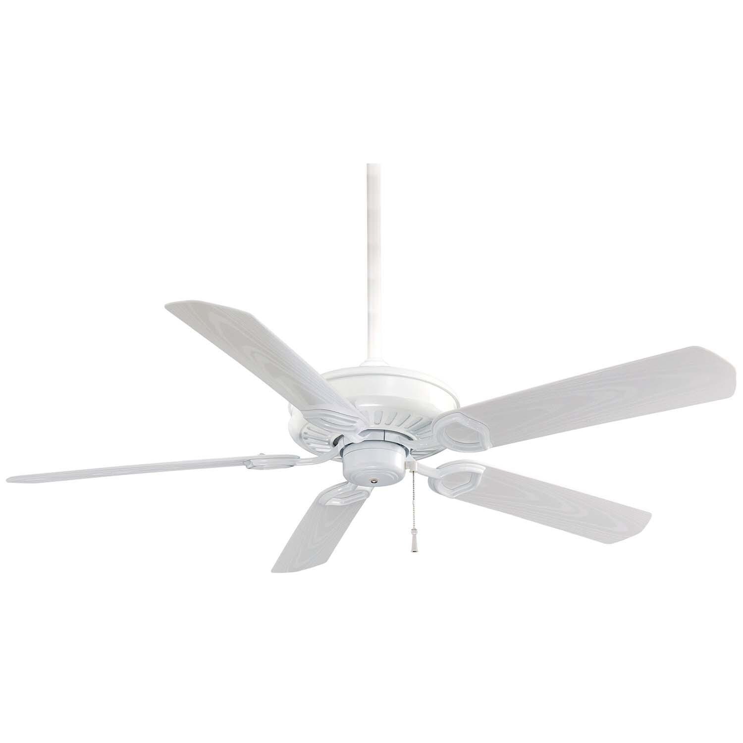 Minka-Aire F589-WH Sundowner 54-Inch 5-Blade Ceiling Fan in White Finish w/ White Blades - Convertible thumbnail