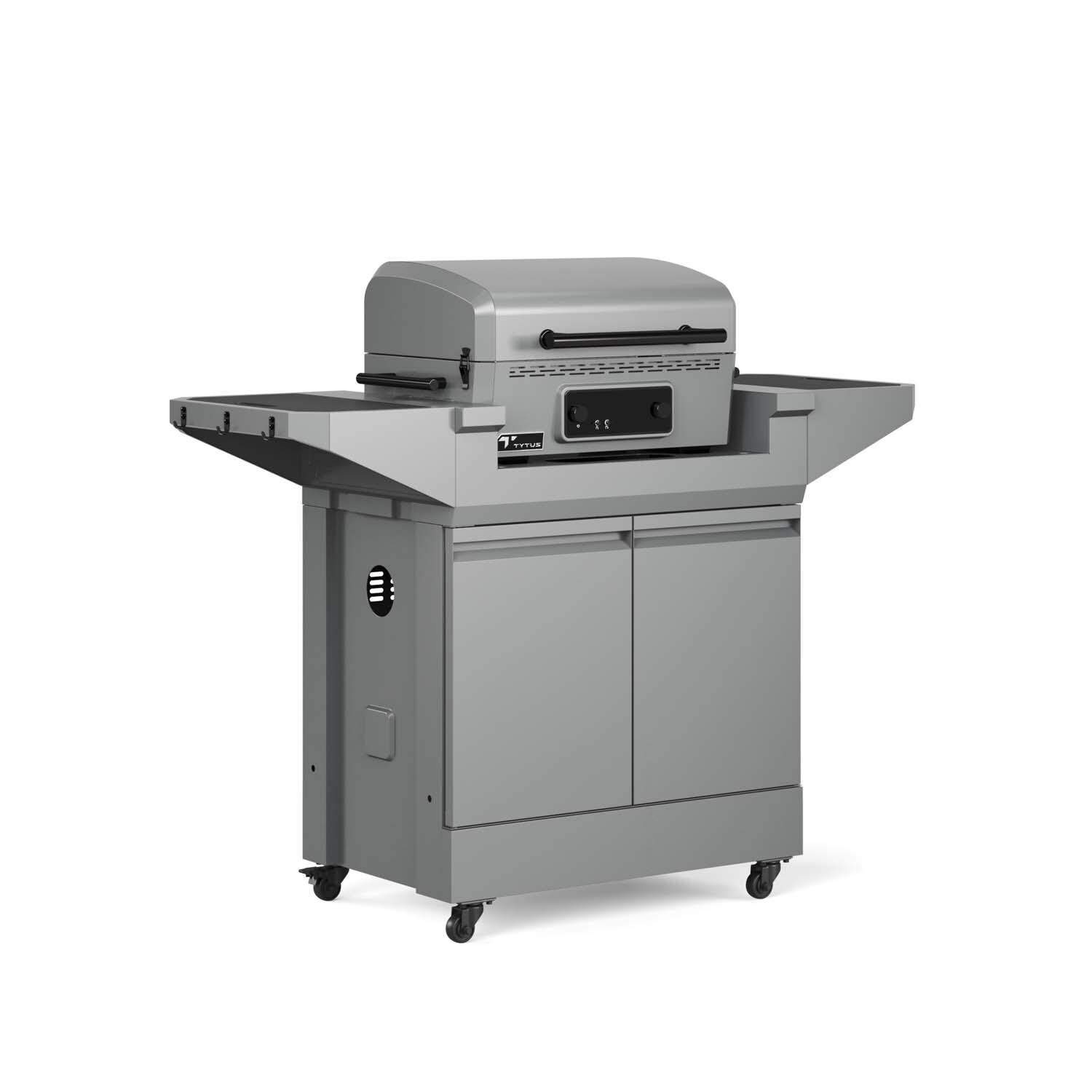 TYTUS TDT-CRT-EGRD Emberwood Electric Griddle and Prep Cart - Right Angled View - White Background thumbnail
