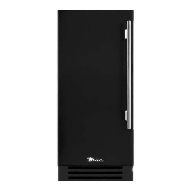 True TUI-15-L-OP-D~DSK-030-H04 15-Inch 85 Lb. Left Hinge Outdoor Ice Maker - Matte Black w/ Stainless Steel Handle - Display - White Background thumbnail