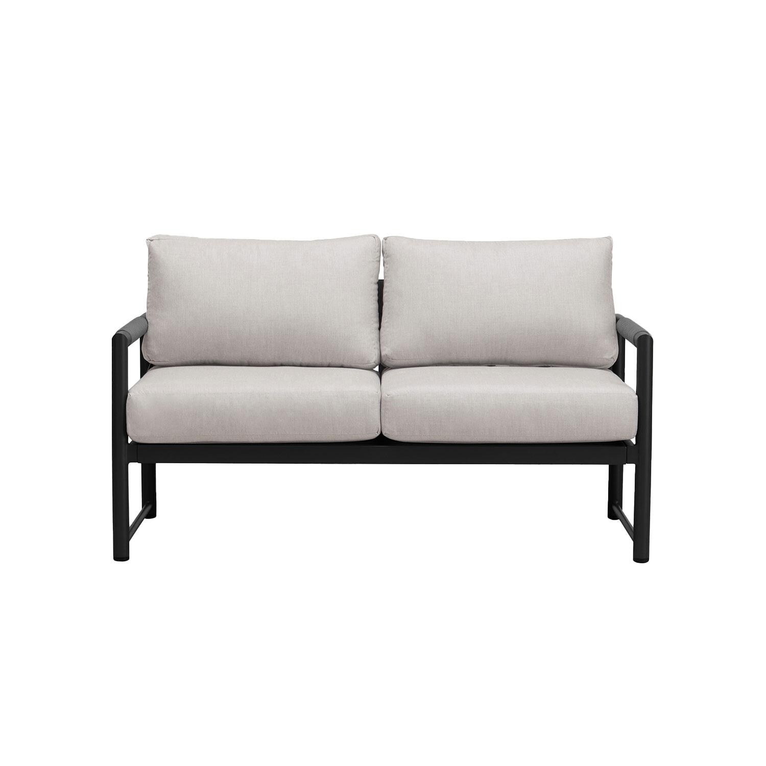 Lakeview AVEBAY-BK-CO-LS-CS Avenue Bay Black/Carbon Loveseat - Cast Silver - Display - White Background thumbnail