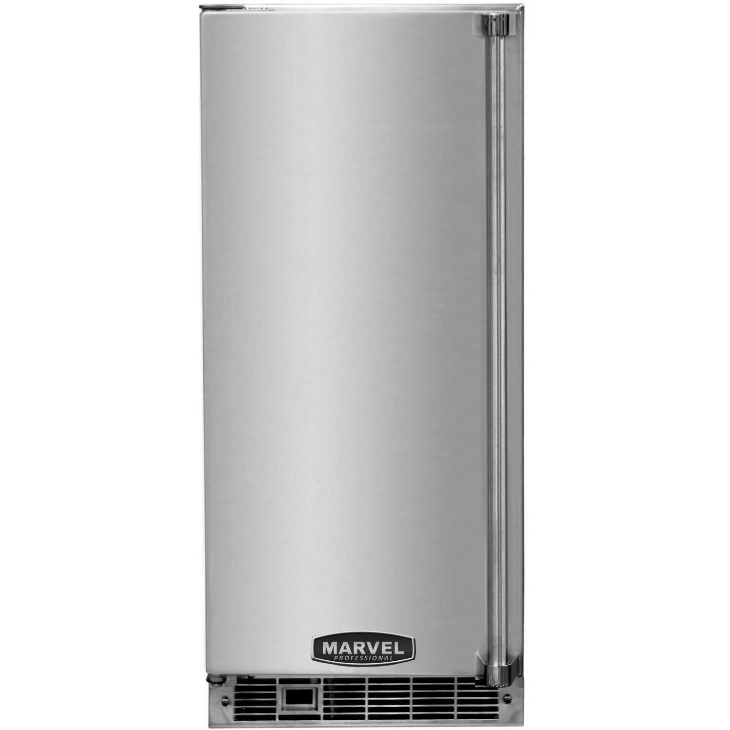 Marvel Professional 34 Lb. Built-In Left Hinge Ice Maker With Drain Pump - Stainless Steel - MPRO30IMT-BS-L-P