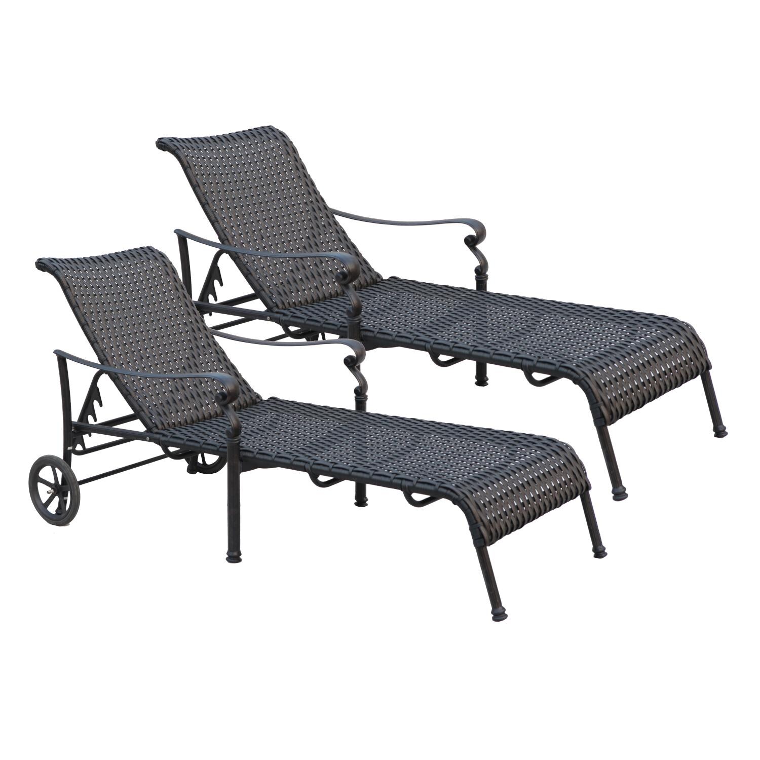 Darlee Victoria 2 Piece Resin Wicker Patio Chaise Lounge Set BBQGuys