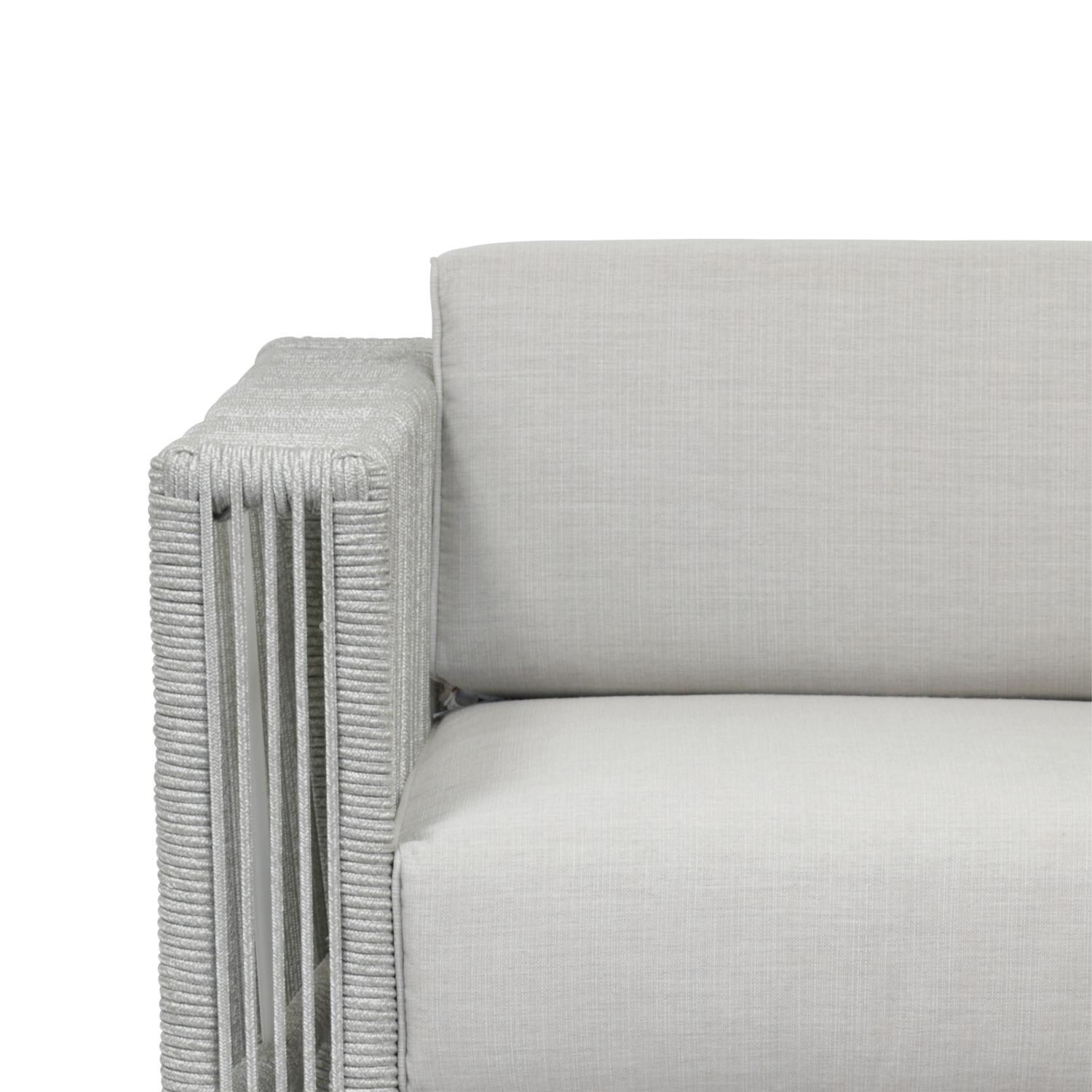 Sunset West - 4401-21-57005 - Miami Olefin Rope Patio Club Chair W/ Sunbrella Echo Ash Cushions - Front Detail thumbnail