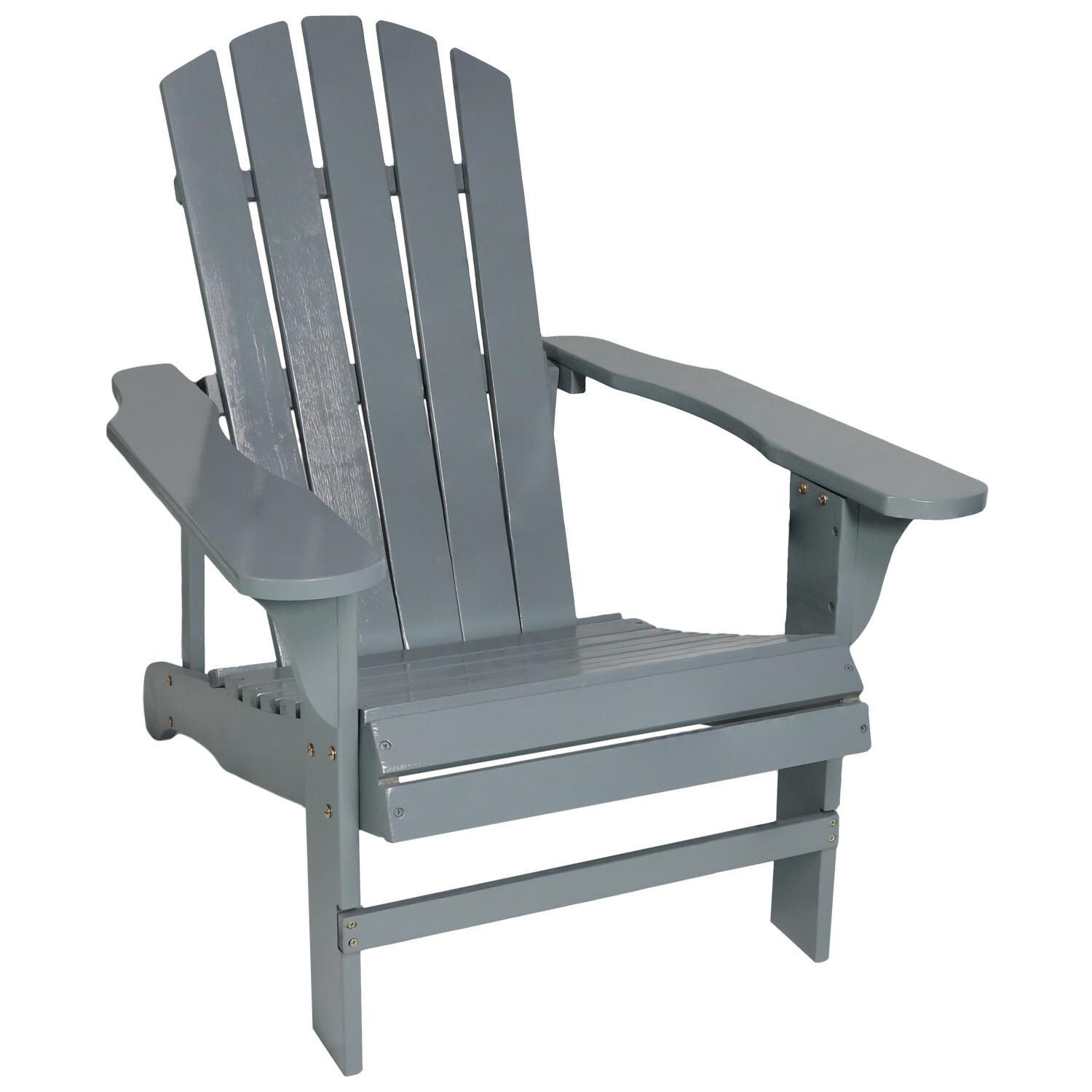 Ultimate Patio Wooden Adirondack Chair - Gray - Angled View thumbnail