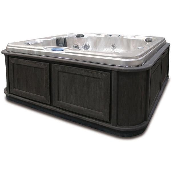 OC 6 Person 240V Hot Tub Lounger Spa With 50 Jets Smoke Base / Snow