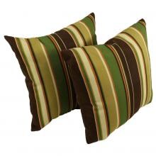 Outdoor Throw Pillow Set By Lava Pillows - Green & Brown Stripe