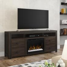 Dimplex - GDS26G8-1843GB - Multi-Fire XHD Thom 66-Inch Media Console Electric Fireplace - Acrylic Ice Embers - Grainery Brown