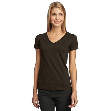 District Threads Ladies Perfect Weight V-Neck T-Shirt 4XL - Espresso