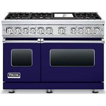 Viking Professional 7 Series 48-Inch 6 Burner Natural Gas Dual Fuel Range With Griddle - Cobalt Blue - VDR7486GCB image
