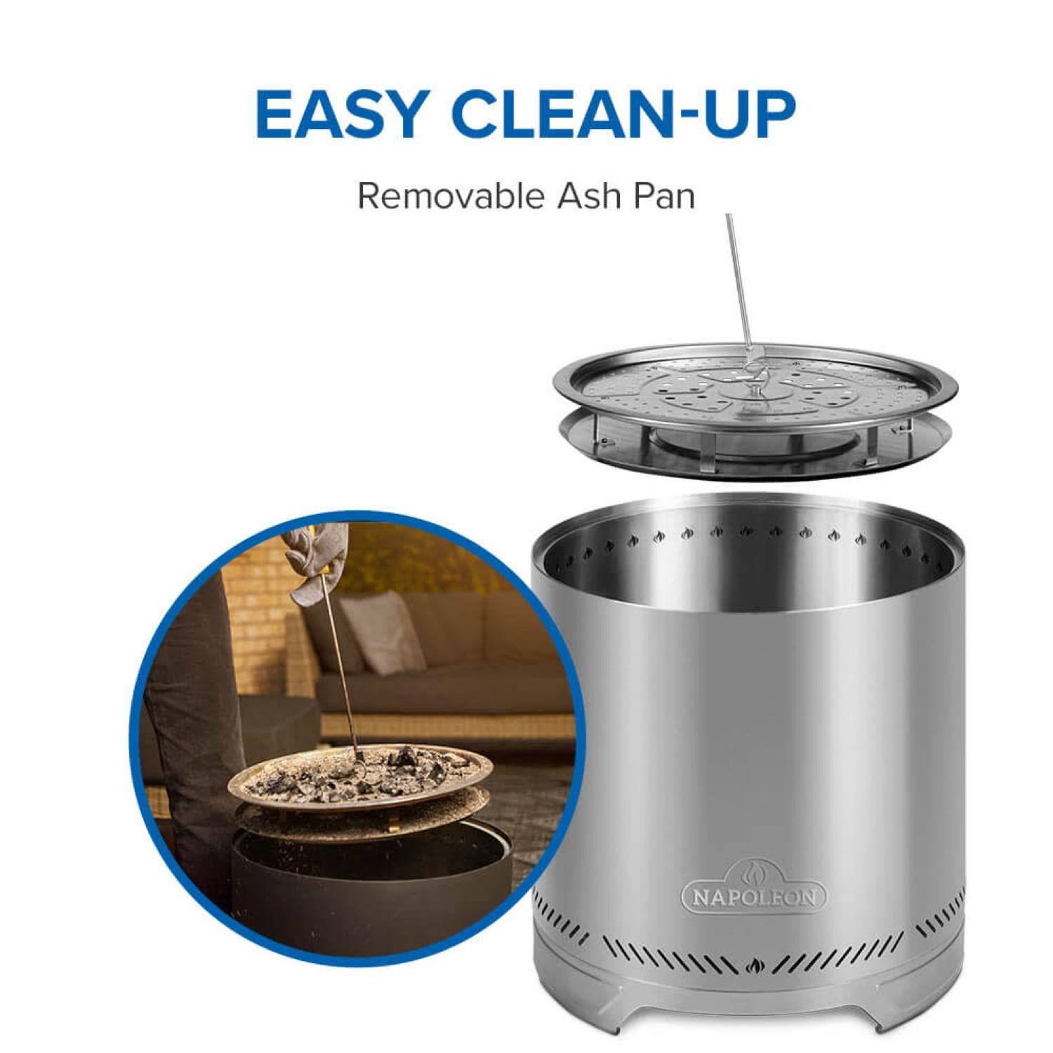 Napoleon NWFPMTI-SS Timberwolf 18-in Smokeless Round Fire Pit in Stainless Steel - Easy Mainentence - Detail thumbnail