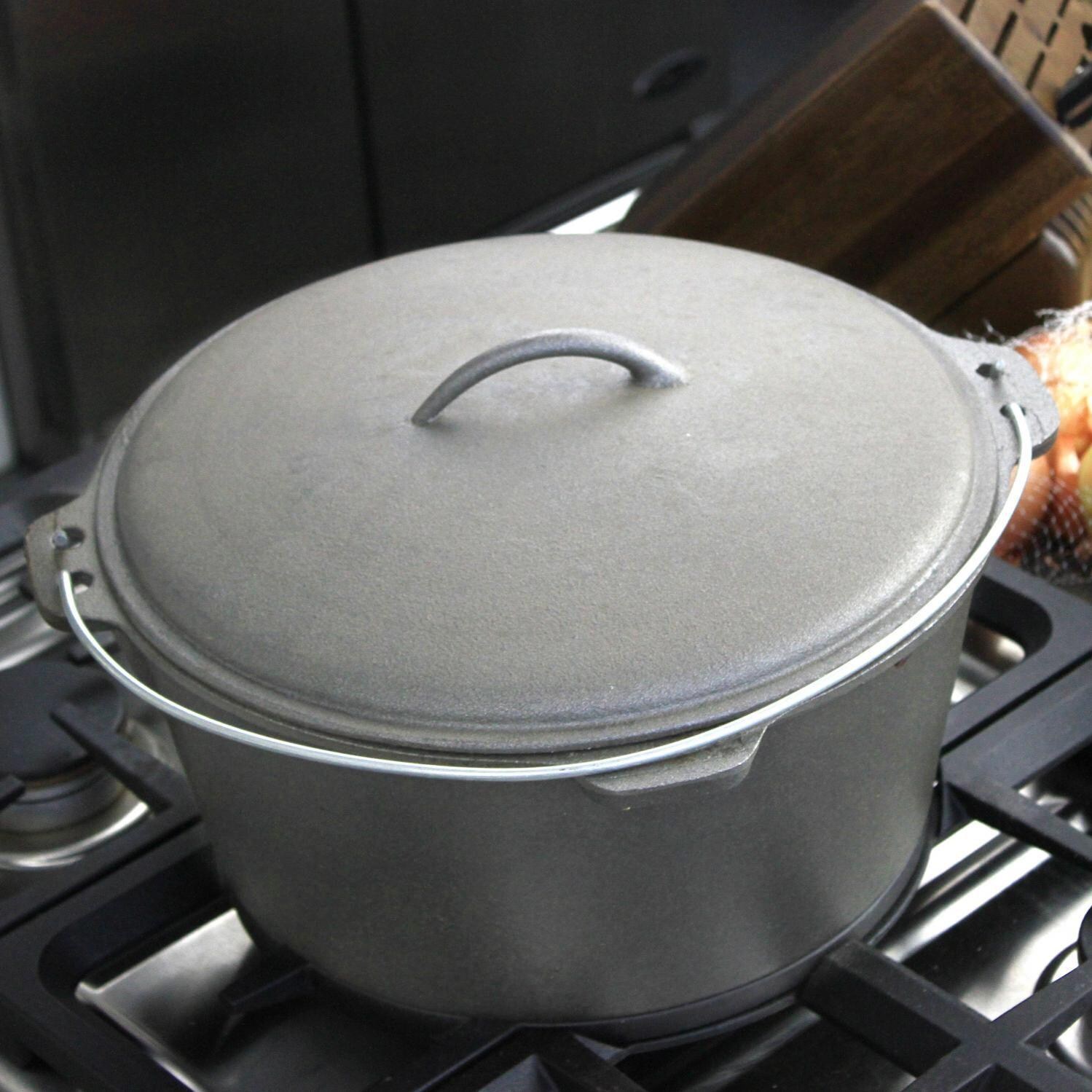 Cajun Cookware 20-Quart Unseasoned Cast Iron Dutch Oven With Fry Basket - Lifestyle View thumbnail