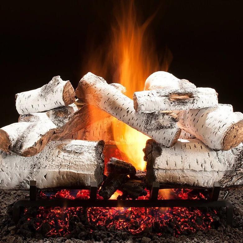 Hargrove 24-Inch Aspen Timbers Gas Log Set With Vented Natural Gas H-Burner - Match Light