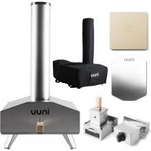 Uuni 3 Portable Outdoor Wood-Fired Pellet Pizza Oven Bundle W/ Gas Burner & Cover / Bag - Stainless Steel image