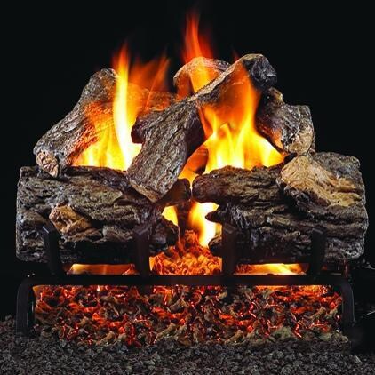 Peterson Real Fyre 16-Inch Burnt Rustic Oak Outdoor Log Set With Vented Natural Gas Stainless G45 Burner thumbnail