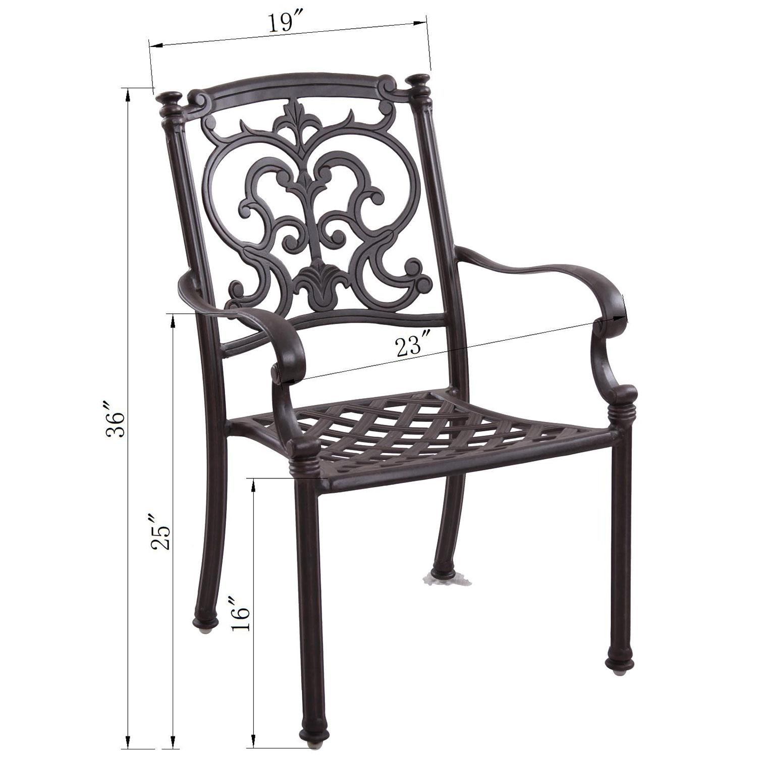 Darlee B/201010-1 / CUSHION Santa Barbara Patio Dining Chair Diagram - Dimensional thumbnail
