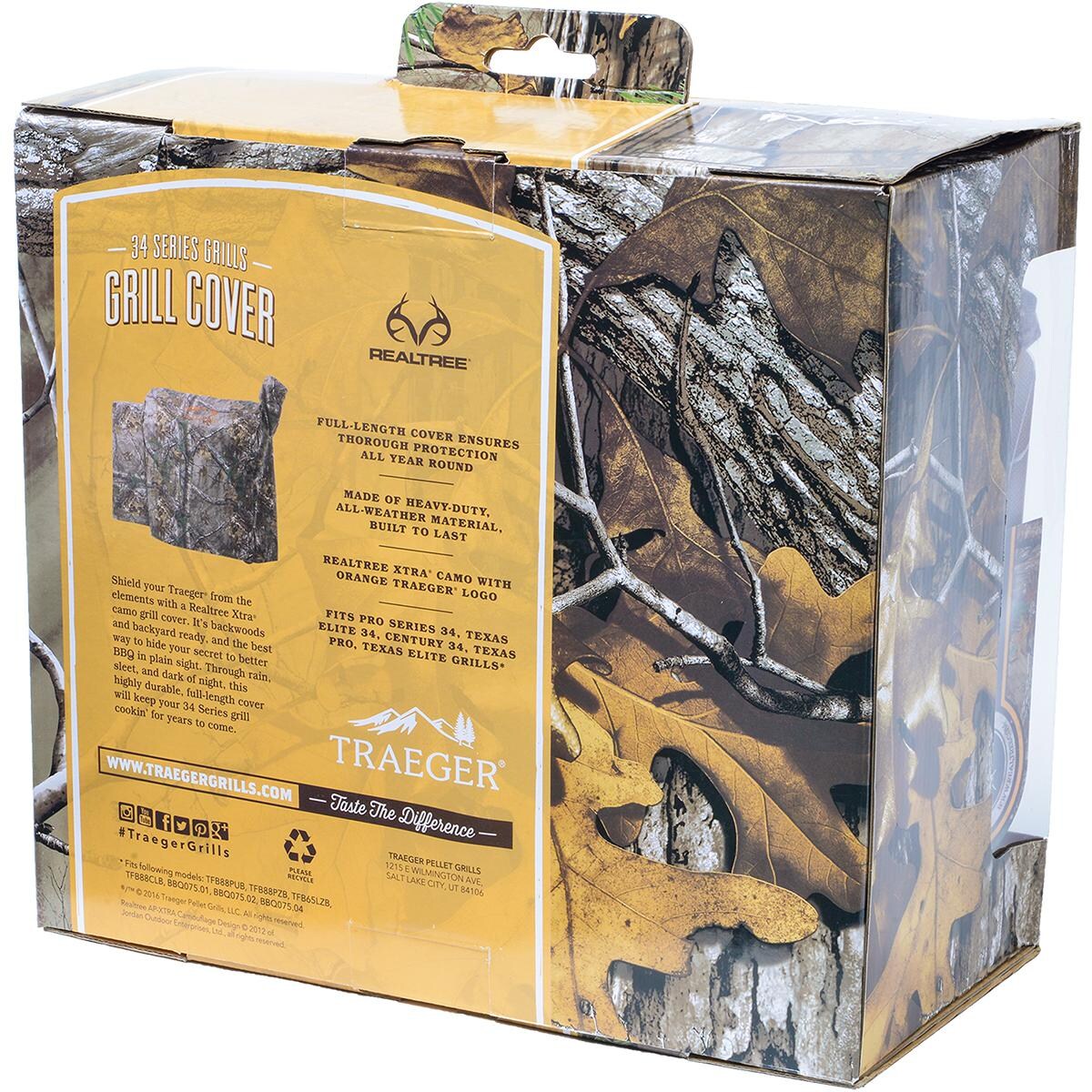 Traeger Full Length Grill Cover For Pro Series 34 & Texas Elite Pellet Grills - Realtree Xtra - Rear Packaging Detail thumbnail