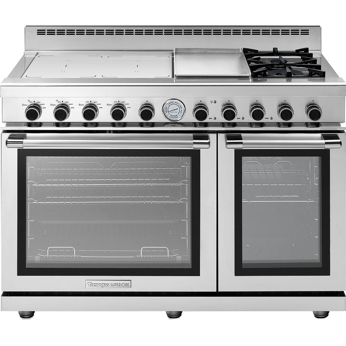 Tecnogas RN483GPS-S 48-Inch NEXT Panorama Induction Range With 4 Zones, 2 Natural Gas Burners & Griddle - Stainless Steel thumbnail