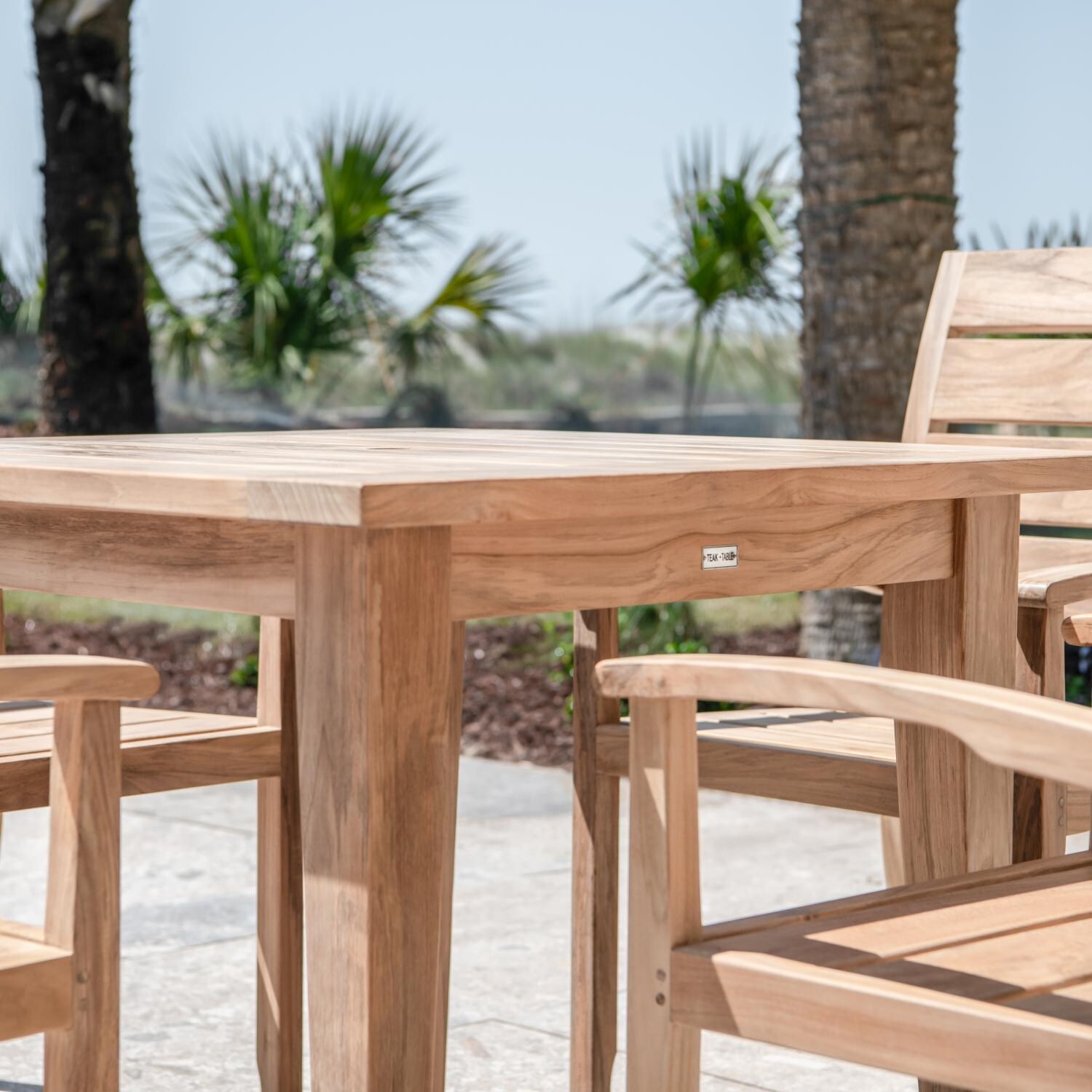 Teak + Table Friday 42-Inch Square Dining Table - From Above - Lifestyle thumbnail