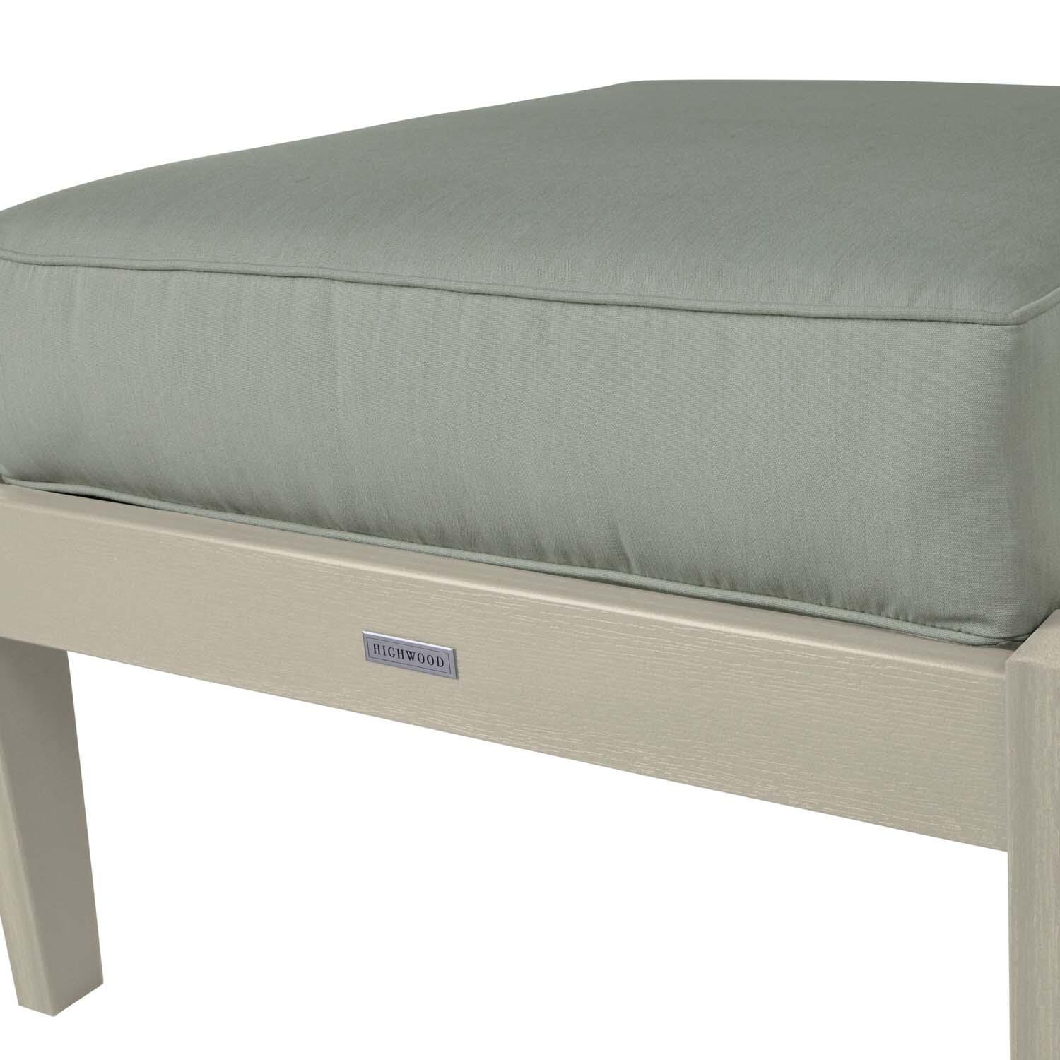 Blushing Bay Recycled Plastic Ottoman in Canvas Seasalt/Whitewash by Lakeview Outdoor Designs - Frame - Detail thumbnail