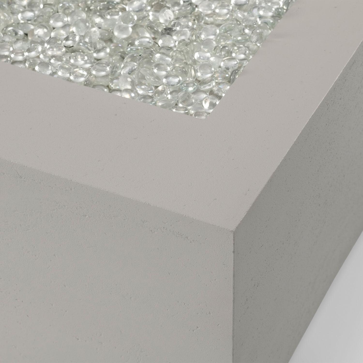 Cove 72-in Rectangular GFRC Concrete Natural Gas (Ships Propane w/ Conversion Kit) Fire Pit Table in Natural Gray By The Outdoor GreatRoom Company - Corner - Detail thumbnail