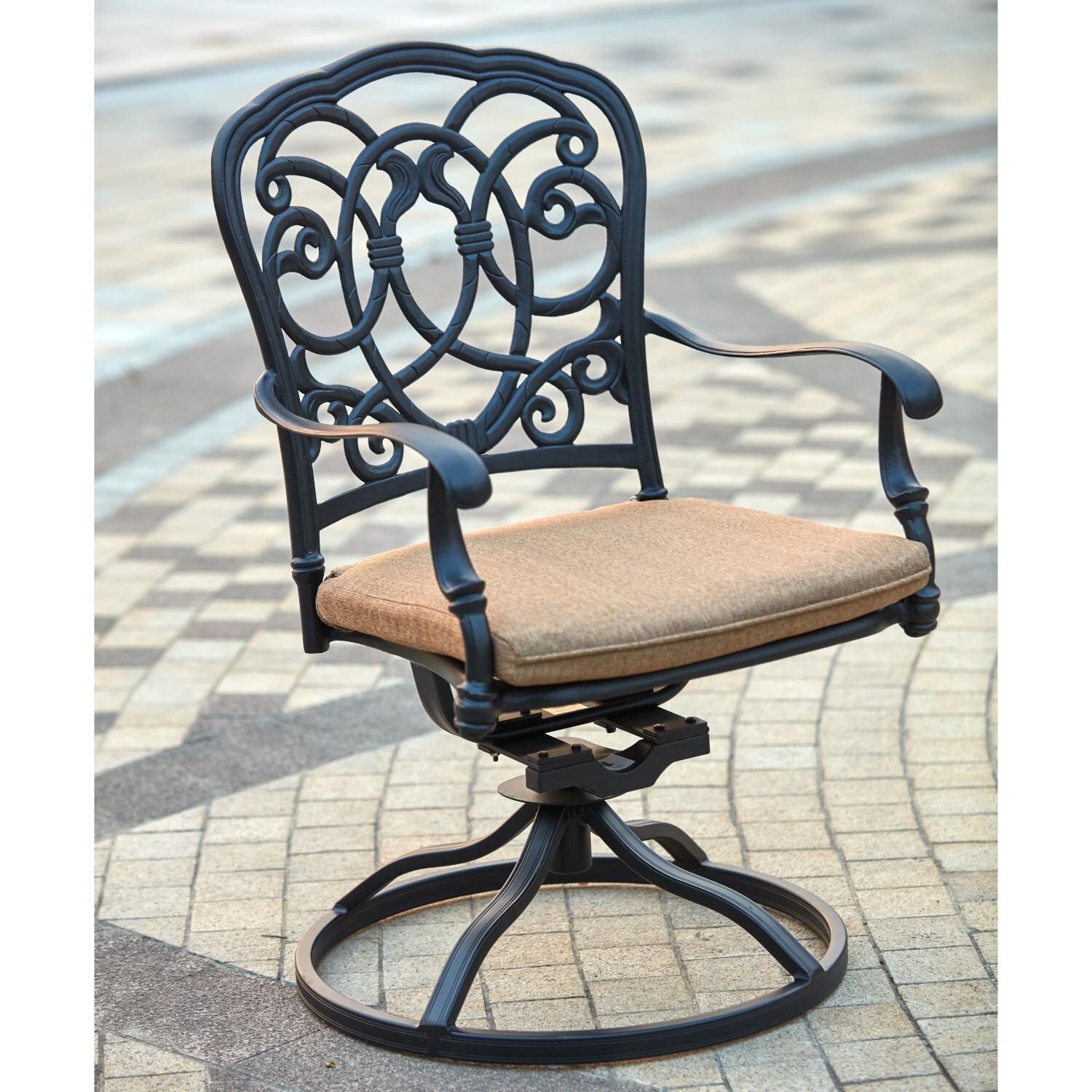 Darlee Florence Swivel Rocker Chair W/ Sesame Polyester Cushion thumbnail