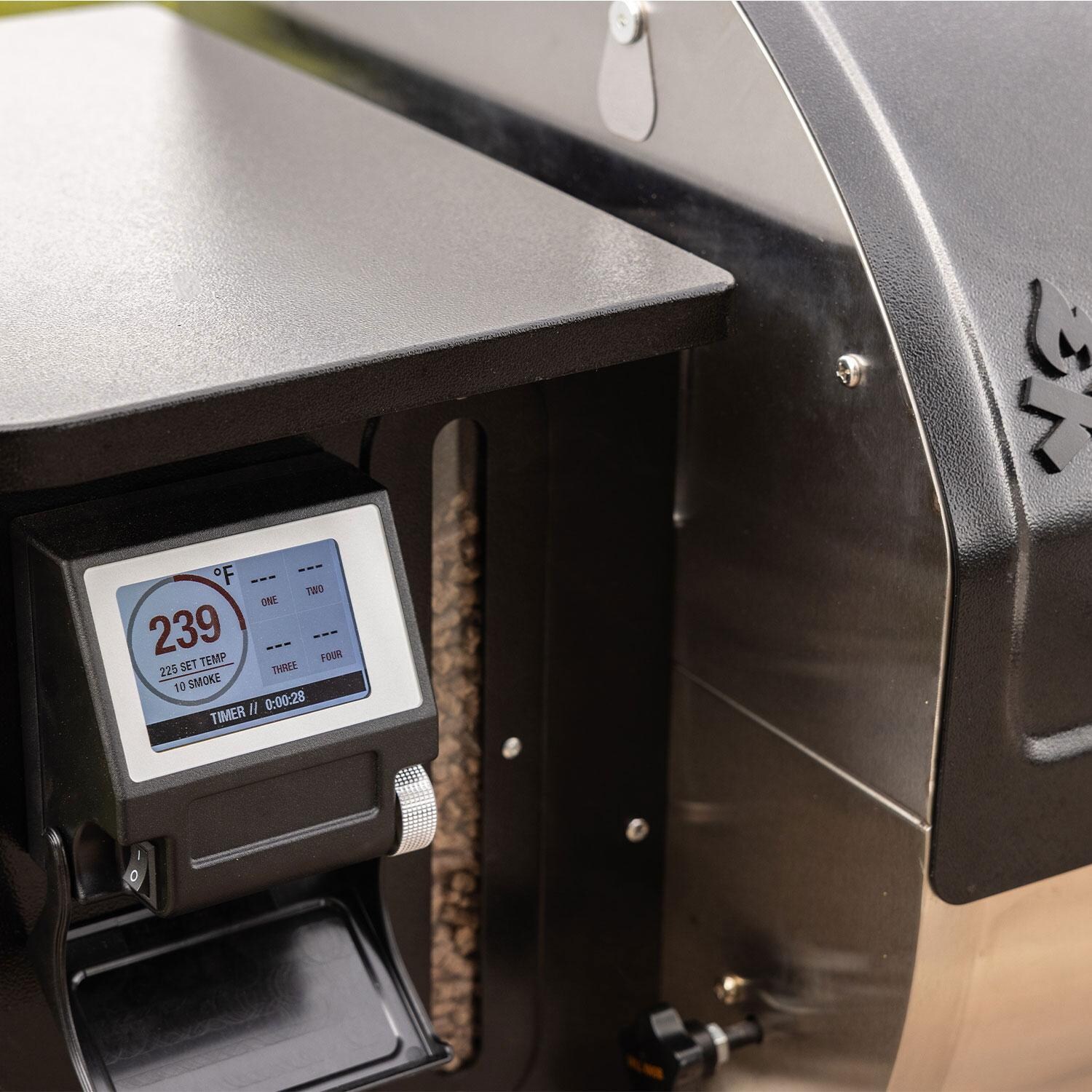 Camp Chef PG36SSG Woodwind SS 36 Pellet Grill With Propane Sidekick Griddle - Temperature System - Detail thumbnail