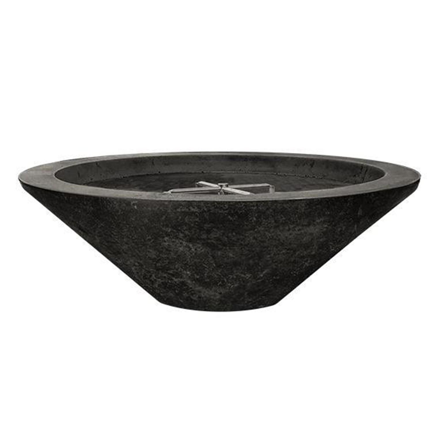 Embarcadero 48-in Round Glass Fiber Reinforced Concrete Propane Fire Bowl in Ebony by Prism Hardscapes - White Background thumbnail