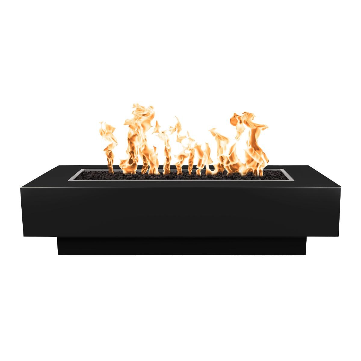 Coronado 60 Inch Rectangular Powder Coated Steel Natural Gas Fire Pit in Black by The Outdoor Plus