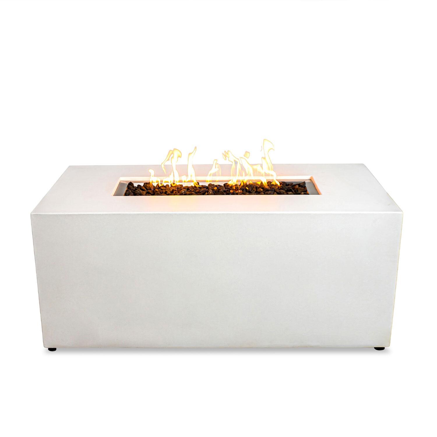 Glenwood 55-in Rectangular Concrete Propane Fire Pit in White by Lakeview Outdoor Designs