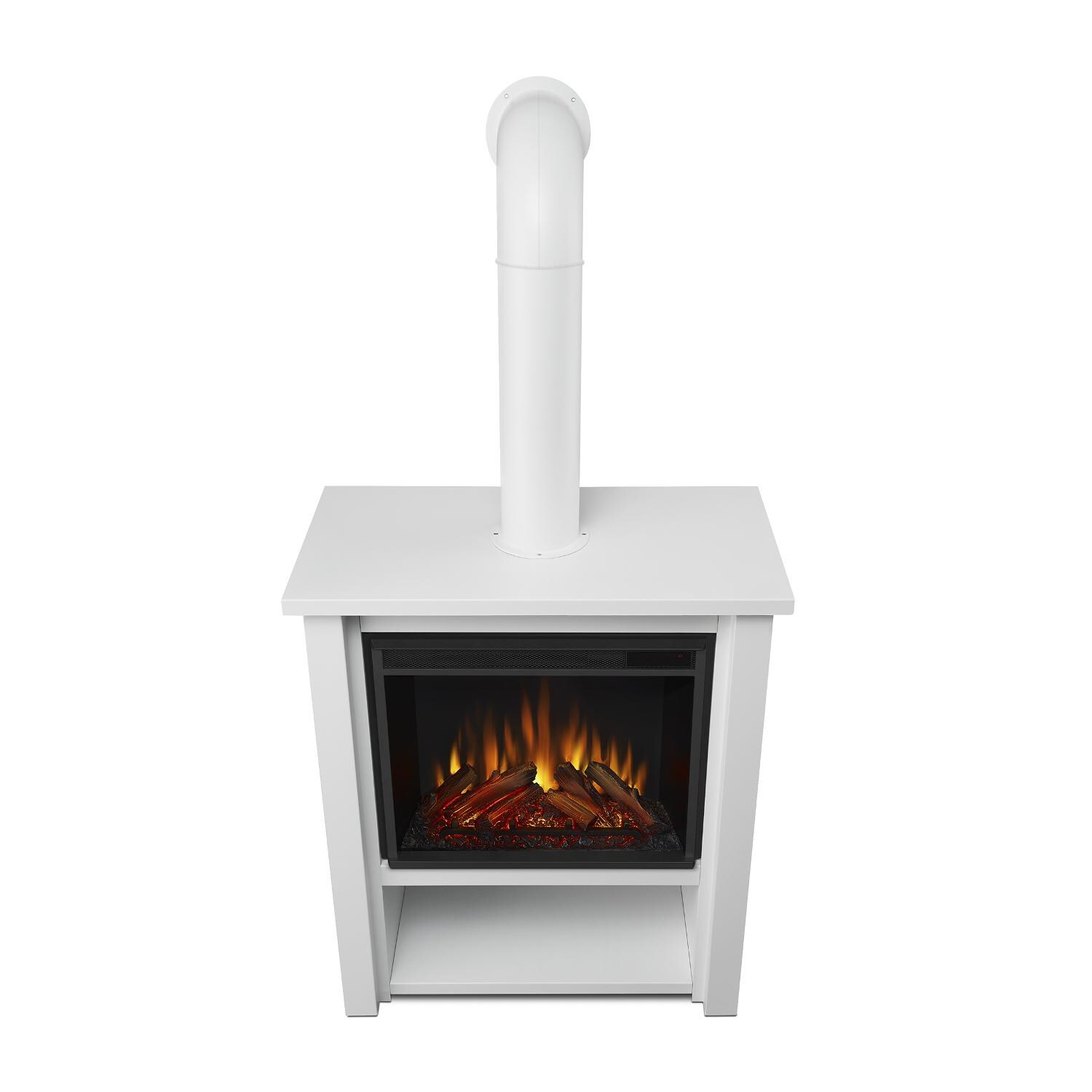 Real Flame 5005E-W Hollis 32-Inch Electric Fireplace W/ Flue - White - Top View thumbnail
