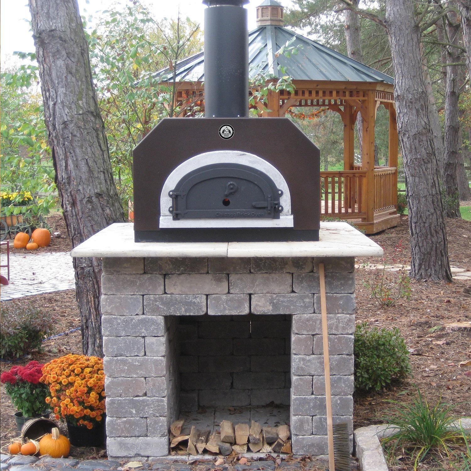 Chicago Brick Oven CBO-O-CT-750-SV Countertop (Pre-Assembled) with Metal Insulating Hood - Silver - Countertop Outdoor - Lifestyle thumbnail