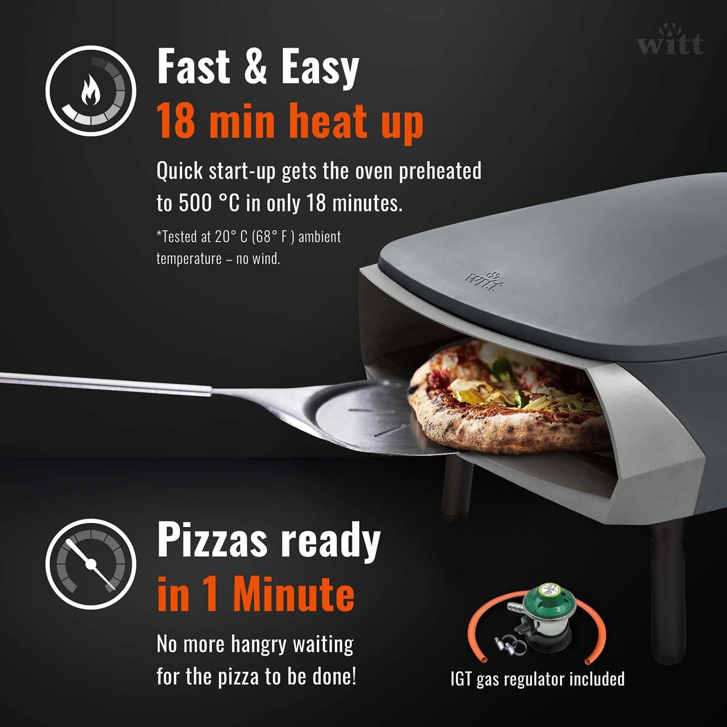 Witt Etna Fermo Propane Pizza Oven - Matte Graphite - 80650060