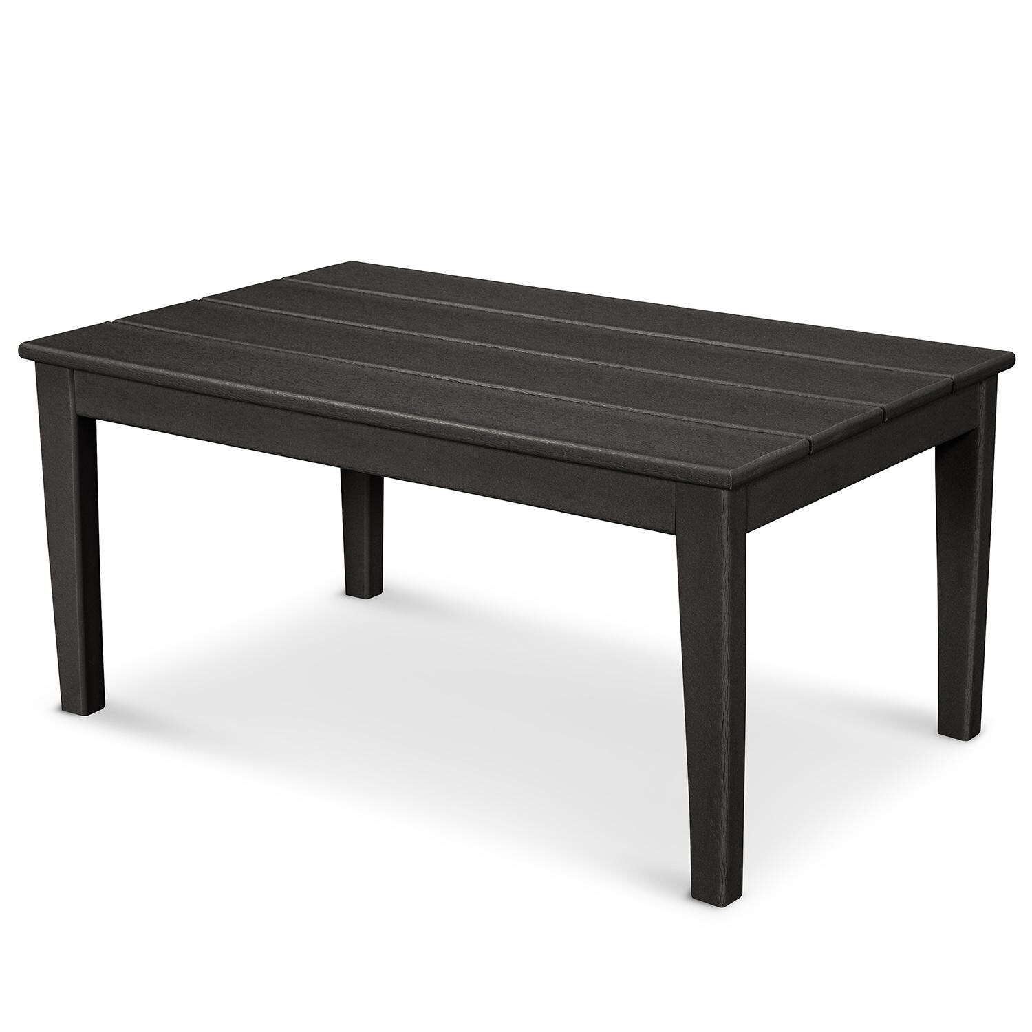 Newport 36 X 22 Inch Rectangular Recycled Plastic Coffee Table in Black by POLYWOOD