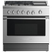 Fisher Paykel Professional (Formerly DCS) 36-Inch 4-Burner Dual-Fuel Propane Gas Range With Griddle - RDV2-366L N image